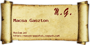 Macsa Gaszton névjegykártya